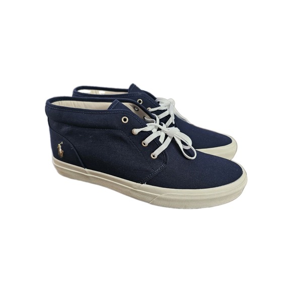 Polo Ralph Lauren Keaton Chukka Sneakers Hunter Navy Mid-Top Shoes Men's Size 12 - Picture 1 of 11